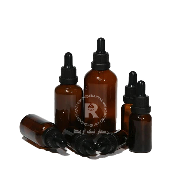 قطره چكان درپيچ دار شيشه اي تيره 