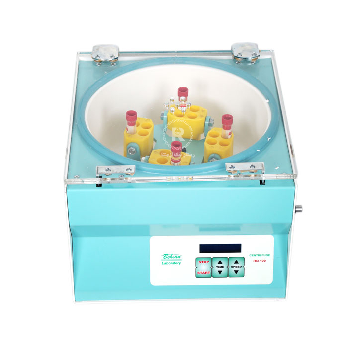 سانتریفیوژ فول دیجیتال 4000 دور،طرح Sigma قابلیت قرار گیری دو عدد باگت 15 سی سی 4 خانه و 2 عدد باگت 50 سی سی تک خانه  HB190